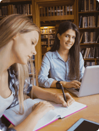 Student looking at laptop
